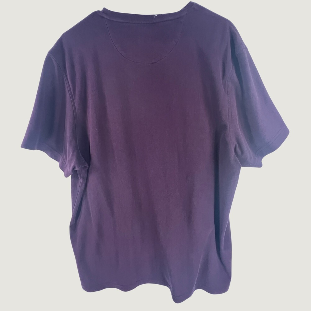 Tasso Elba Mens XXL Supima Cotton Blend Short Sleeve Crew Neck T-Shirt Purple - Picture 3 of 4